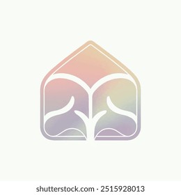 Simple and elegant house logo in rainbow colors