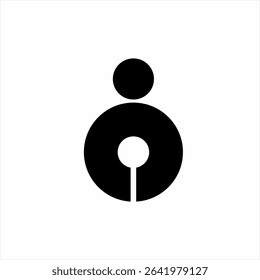 Simple elegant human icon logo design with letter C concept.