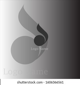 the simple elegant icon of black circle and black leaf