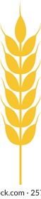 Simple and elegant illustration of a golden wheat stalk, symbolizing agriculture, farming, food production, and the importance of grains in human diet