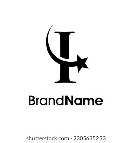 Simple and Elegant Illustration logo design Initial I Combine with flying star in black color. Logo good for your any industry and logo can work as well in small size.