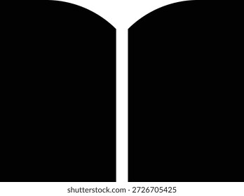 Una ilustración simple y elegante de un libro abierto, sobre un fondo blanco limpio, perfecto para temas educativos o literarios.