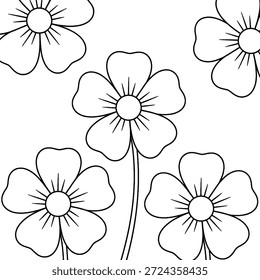 Una ilustración simple y elegante de una sola flor con un tallo verde aislado sobre un fondo blanco liso.