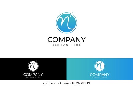 Letra inicial simple N símbolo de signo de logotipo