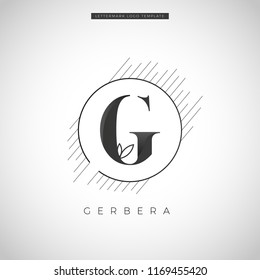 Simple Elegant Initial Letter Type G With Leaf Logo Sign Symbol Icon