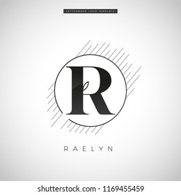 Simple Elegant Initial Letter Type R With Leaf Logo Sign Symbol Icon