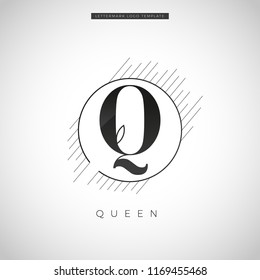 Simple Elegant Initial Letter Type Q With Leaf Logo Sign Symbol Icon