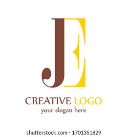 Simple Elegant Initial Letter Type JE Logo Sign Symbol Icon. Initial Monogram Logo.