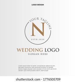 Simple Elegant Initial Letter Type N Logo Sign Symbol Icon