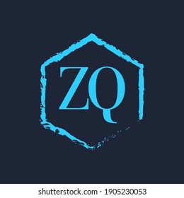 Simple Elegant Initial Letter Type ZQ Logo Sign Symbol Icon, Logo Design Template