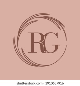 Simple Elegant Initial Letter Type RG Logo Sign Symbol Icon, Logo Design Template