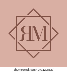 Simple Elegant Initial Letter Type RM Logo Sign Symbol Icon, Logo Design Template