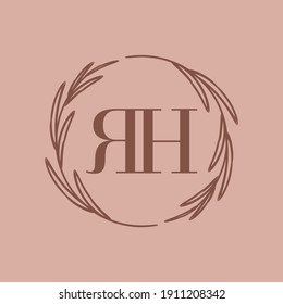 Simple Elegant Initial Letter Type RH Logo Sign Symbol Icon, Logo Design Template