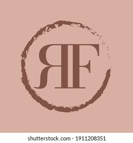 Simple Elegant Initial Letter Type RF Logo Sign Symbol Icon, Logo Design Template