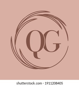 Simple Elegant Initial Letter Type QG Logo Sign Symbol Icon, Logo Design Template