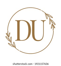 Simple Elegant Initial Letter Type DU Logo Sign Symbol Icon, Logo Design Template