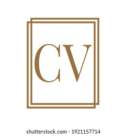 Simple Elegant Initial Letter Type CV Logo Sign Symbol Icon, Logo Design Template