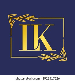Simple Elegant Initial Letter Type LK Logo Sign Symbol Icon, Logo Design Template