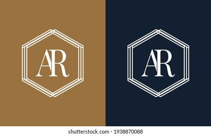 Simple Elegant Initial Letter Type AR Logo Sign Symbol Icon, Usable for Business and Branding Logos. Flat Vector Logo Design Ideas Template Element. Eps10 Vector