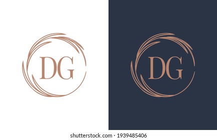 Simple Elegant Initial Letter Type DG Logo Sign Symbol Icon, Usable for Business and Branding Logos. Flat Vector Logo Design Ideas Template Element. Eps10 Vector