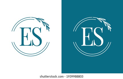 Simple Elegant Initial Letter Type ES Logo Sign Symbol Icon, Usable for Business and Branding Logos. Flat Vector Logo Design Ideas Template Element. Eps10 Vector