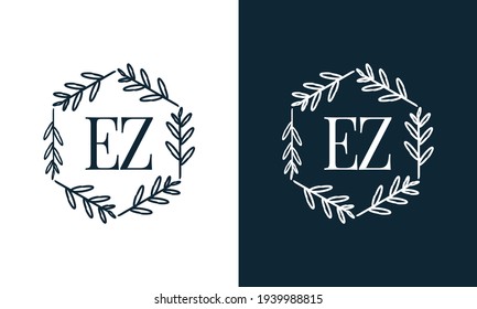 Simple Elegant Initial Letter Type EZ Logo Sign Symbol Icon, Usable for Business and Branding Logos. Flat Vector Logo Design Ideas Template Element. Eps10 Vector