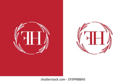 Simple Elegant Initial Letter Type FH Logo Sign Symbol Icon, Usable for Business and Branding Logos. Flat Vector Logo Design Ideas Template Element. Eps10 Vector