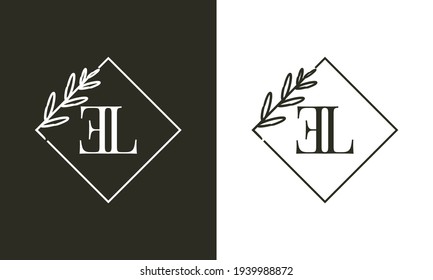 Simple Elegant Initial Letter Type EL Logo Sign Symbol Icon, Usable for Business and Branding Logos. Flat Vector Logo Design Ideas Template Element. Eps10 Vector