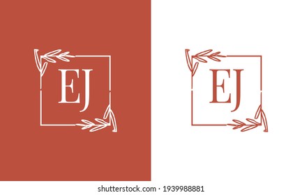 Simple Elegant Initial Letter Type EJ Logo Sign Symbol Icon, Usable for Business and Branding Logos. Flat Vector Logo Design Ideas Template Element. Eps10 Vector