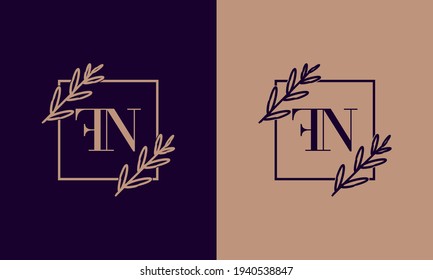 Simple Elegant Initial Letter Type FN Logo ymbol Icon, . Flat Vector Logo Design Ideas Template Element. Eps10 Vector