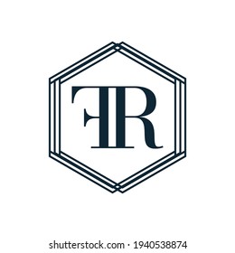 Simple Elegant Initial Letter Type FR Logo ymbol Icon, . Flat Vector Logo Design Ideas Template Element. Eps10 Vector