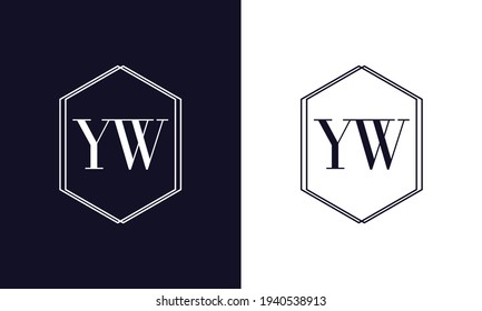 Simple Elegant Initial Letter Type YW Logo Sign Symbol Icon, Usable for Business and Branding Logos. Flat Vector Logo Design Ideas Template Element. Eps10 Vector