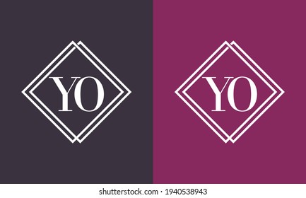 Simple Elegant Initial Letter Type YO Logo Sign Symbol Icon, Usable for Business and Branding Logos. Flat Vector Logo Design Ideas Template Element. Eps10 Vector