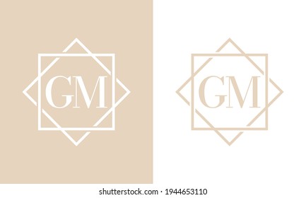 Simple Elegant Initial Letter Type GM Logo Sign Symbol Icon. Usable for Business and Branding Logos. Flat Vector Logo Design Ideas Template Element. Eps10 Vector