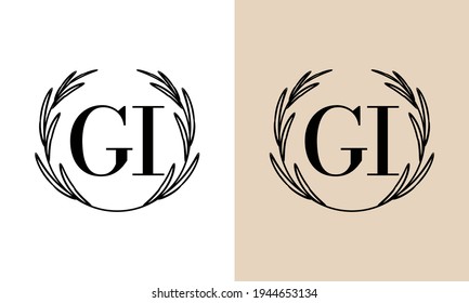 Simple Elegant Initial Letter Type GI Logo Sign Symbol Icon. Usable for Business and Branding Logos. Flat Vector Logo Design Ideas Template Element. Eps10 Vector