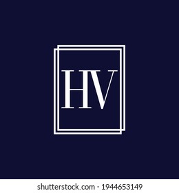 Simple Elegant Initial Letter Type HV Logo Sign Symbol Icon. Usable for Business and Branding Logos. Flat Vector Logo Design Ideas Template Element. Eps10 Vector
