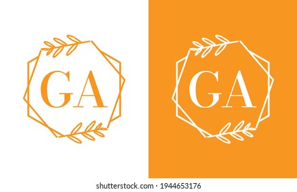 Simple Elegant Initial Letter Type GA Logo Sign Symbol Icon. Usable for Business and Branding Logos. Flat Vector Logo Design Ideas Template Element. Eps10 Vector