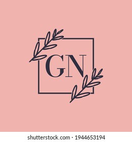 Simple Elegant Initial Letter Type GN Logo Sign Symbol Icon. Usable for Business and Branding Logos. Flat Vector Logo Design Ideas Template Element. Eps10 Vector