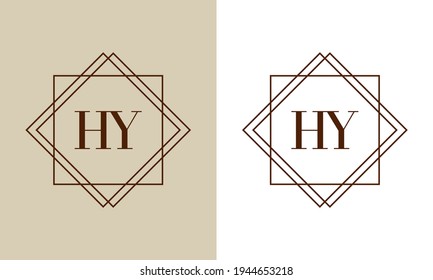 Simple Elegant Initial Letter Type HY Logo Sign Symbol Icon. Usable for Business and Branding Logos. Flat Vector Logo Design Ideas Template Element. Eps10 Vector