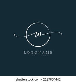 Simple Elegant Initial Letter Type W Logo design Symbol vector Icon