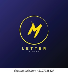 Simple Elegant Initial Letter Type M Logo design Symbol vector Icon
