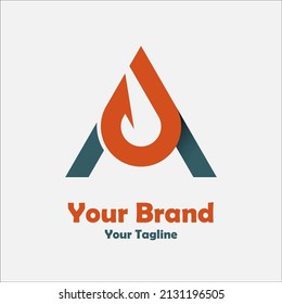 Simple Elegant Initial Letter Type A Logo Sign Symbol Icon. Hook Logo for any company or business