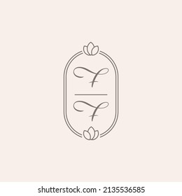 Simple Elegant Initial Letter Type Ff Logo Design Symbol Vector Icon