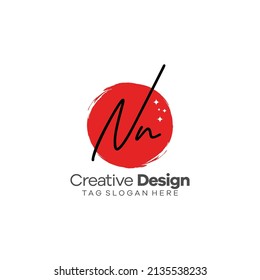 Simple Elegant Initial Letter Type Nn Logo Design Symbol Vector Icon