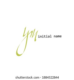 Simple Elegant Initial Premium Letter Type YM Y M Logo Sign Symbol Icon