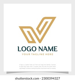 Simple and elegant initial V logotype concept