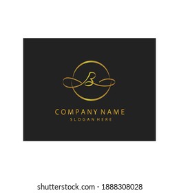 Simple elegant initials letter type B sign symbol icon template black background