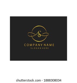 simple elegant initials letter type S sign symbol icon template black background