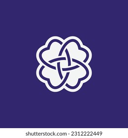 simple elegant intertwined tooth flower logo