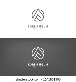 Simple elegant landscape icon. Logo for branding identity. Vector image.